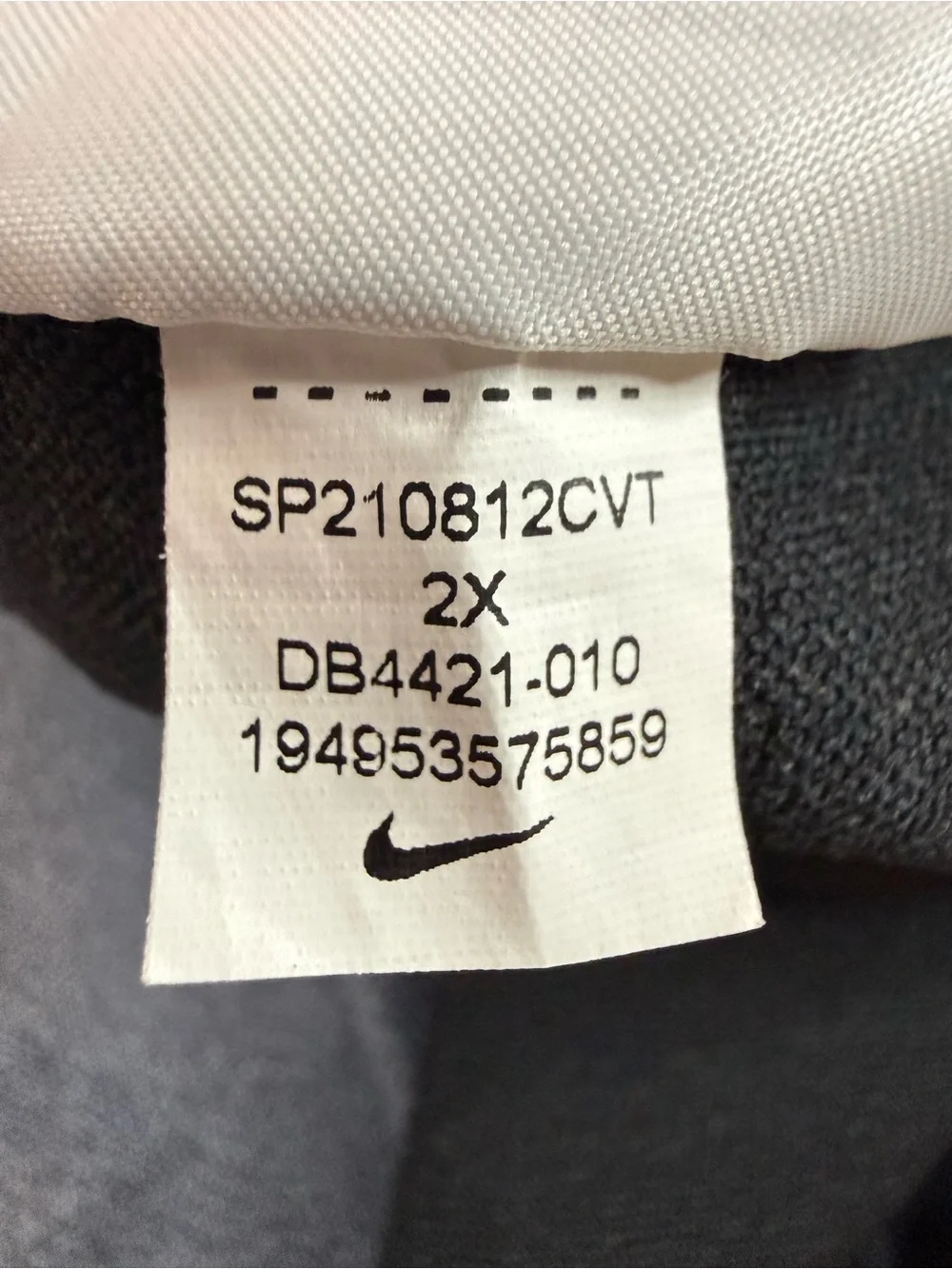 Nike Air Dri-FIT Cropped Long Sleeve Top Black Jacquard Logo 2X